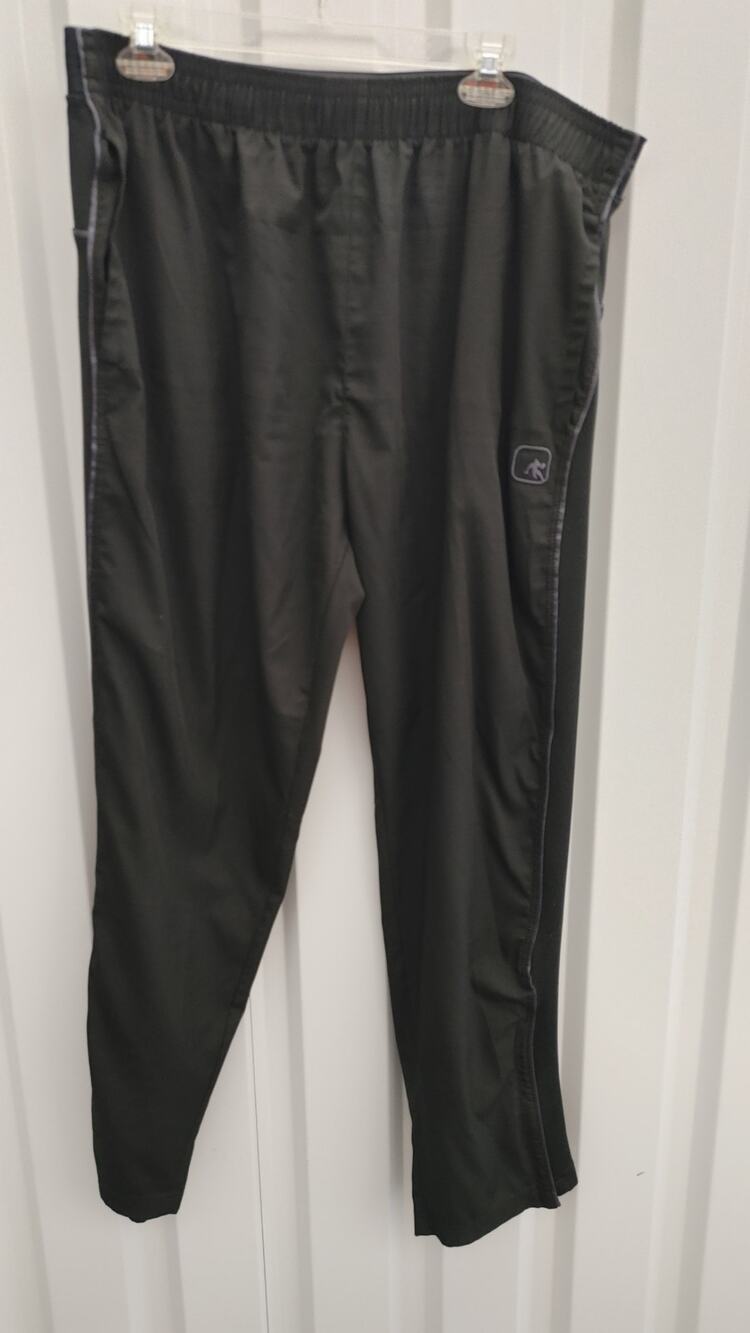 AND1 Basketball Pants Wind Zipper Leg Sz 2X Black Pull On